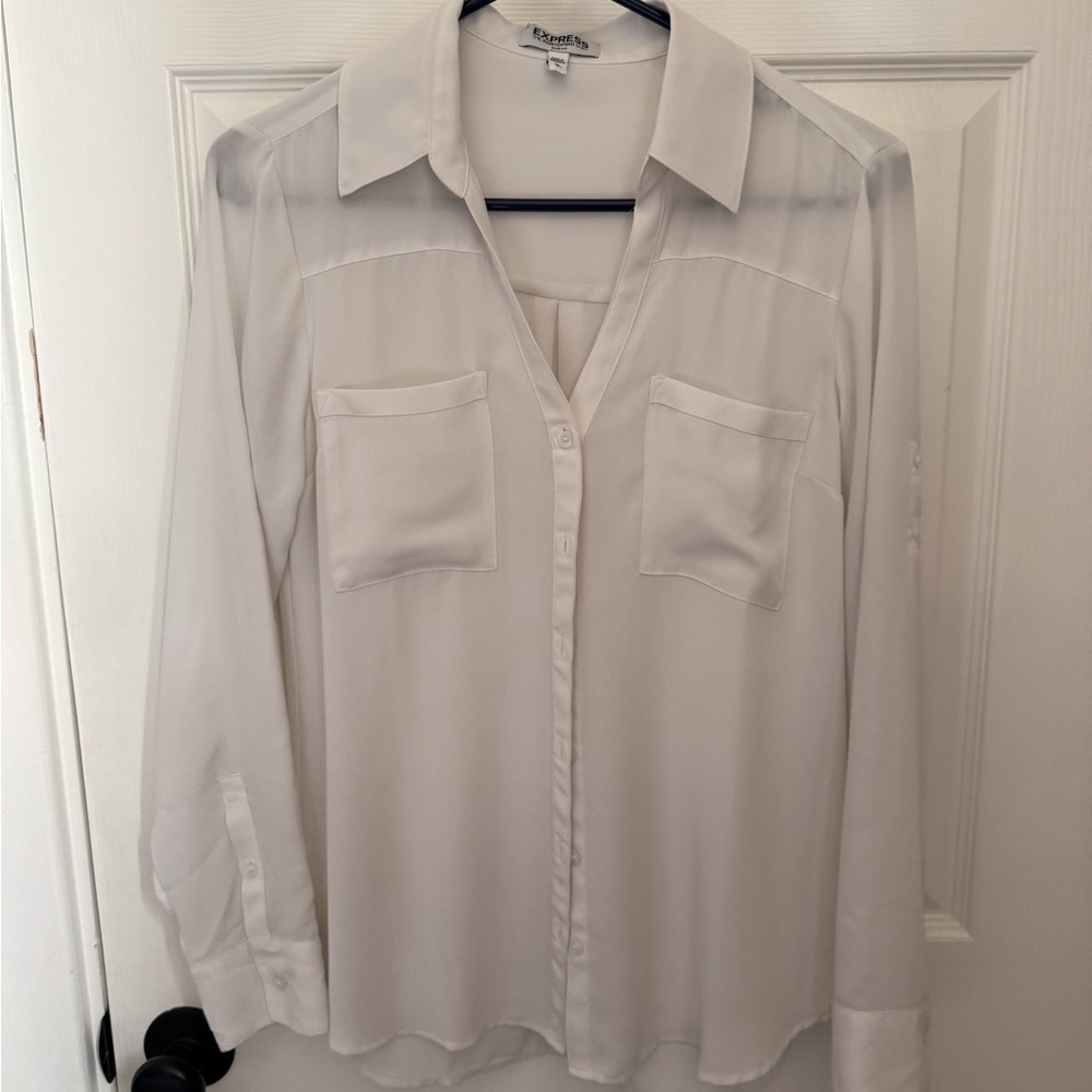 Express White Button Down Shirt for Women